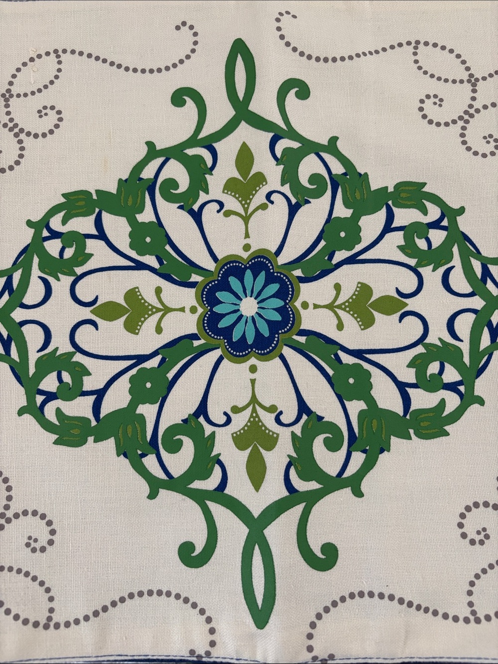 Elegant Green and Blue Table Runner